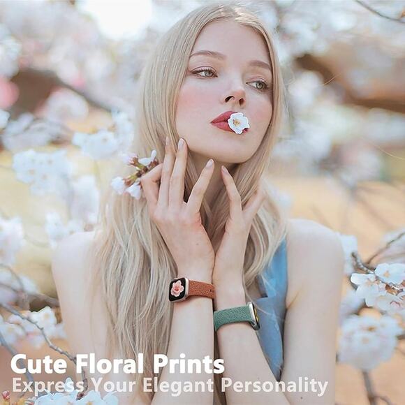 6 Pack Floral Engraved Bands Compatible with Apple Watch Bands for Women - Picture 3 of 8